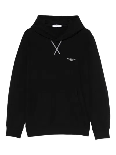Givenchy Couture Seam Fleece Hoodie With Paris Embroidery Clothing In Black