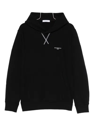 Givenchy Couture Seam Fleece Hoodie With Paris Embroidery Clothing In Black