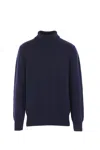 Givenchy Blue Turtleneck Sweater With Logo Lettering On The Front In Wool Man In Blue