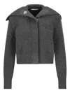 Givenchy Cropped Long Sleeve Knitwear Featuring Buttons In Gray
