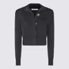 Givenchy Cropped Long Sleeve Knitwear Featuring Buttons In Gray