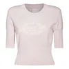 Givenchy Ribbed Crewneck Knitwear Half-length Sleeves In Layette Pink
