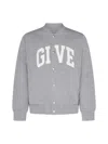 Givenchy Cotton Varsity Bomber Jacket In Light Grey Melange