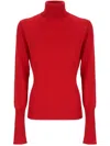Givenchy Slim Fit Sweater In Wool With Draped Open Back In Vermillon