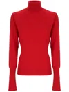 Givenchy Slim Fit Sweater In Wool With Draped Open Back In Vermillon