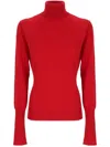 Givenchy Slim Fit Sweater In Wool With Draped Open Back In Vermillon