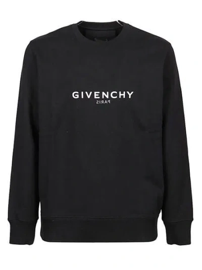 GIVENCHY BLACK COTTON MEN'S SWEATSHIRT FROM FW24 COLLECTION