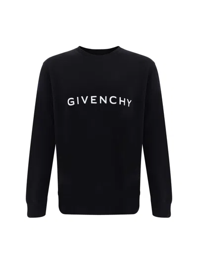 Givenchy Archetype Logo Embroidered Sweatshirt In Black