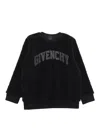 Givenchy Logo-patch Faux-shearling Sweatshirt In Black