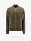 Givenchy Green Sweatshirt With Bomber Collar And 4g Logo In Wool Man In Green