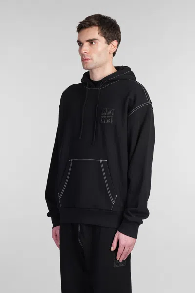 Givenchy Black Hoodie With 4g Logo Detail On Front In Cotton Man