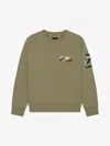 Givenchy Sweatshirt In Fleece With Camo Patches In Light Khaki
