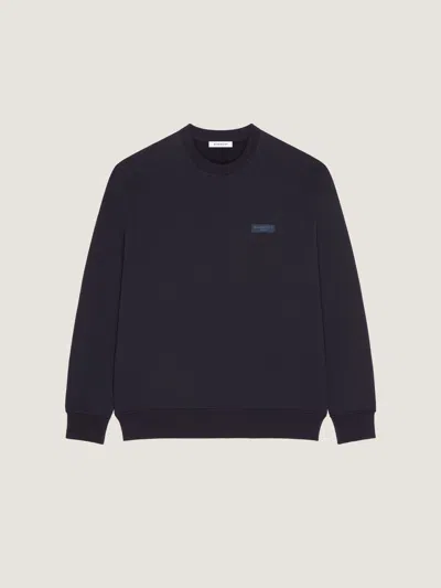 Givenchy Sweatshirt In Fleece With  Paris Gros Grain In Black