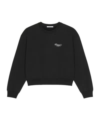 Givenchy Black Brushed Cotton Sweatshirt With Logo Women