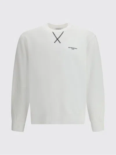 Givenchy White Couture Seam Sweatshirt With Embroidered Logo Men