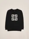 Givenchy Brand-print Cotton-blend Sweatshirt 4-12 Years Black In Black