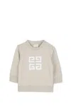 Givenchy Cotton Blend Sweatshirt W/logo In Crema