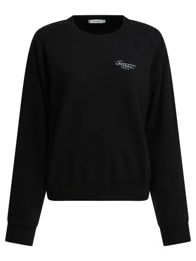 Givenchy Crewneck Sweatshirt With Logo-print In Blue