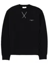 Givenchy Crew Neck Long Sleeve Ribbed Sweatshirt In Black
