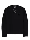 Givenchy Crew Neck Long Sleeve Ribbed Sweatshirt In Black