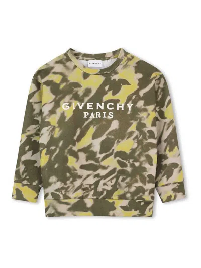 Givenchy Kids' Sweatshirt With Tie-dye Pattern In Green