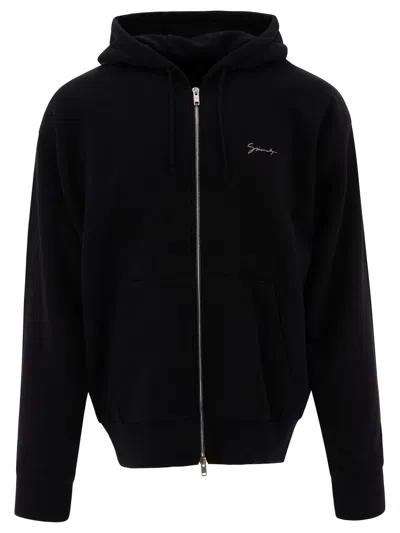 Givenchy Logo-printed Zipped Sweatshirt In Black