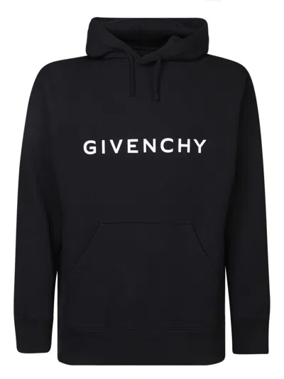 Givenchy Logo-print Hoodie In Black