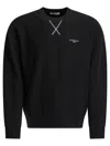 Givenchy Crew Neck Long Sleeve Ribbed Sweatshirt In Black