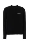 Givenchy Ribbed Cuff And Hem Wool Blend Pullover In Black