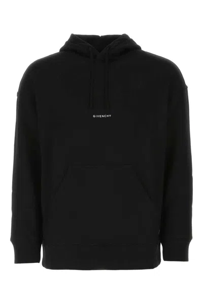 Givenchy Logo Printed Drawstring Hoodie In Black