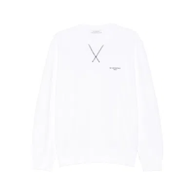 Givenchy White Couture Seam Sweatshirt With Embroidered Logo Men