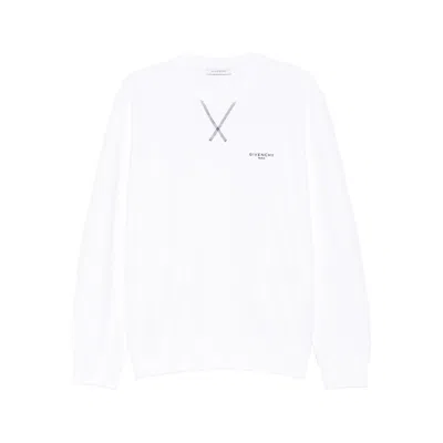 Givenchy White Couture Seam Sweatshirt With Embroidered Logo Men