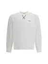 Givenchy White Couture Seam Sweatshirt With Embroidered Logo Men In White