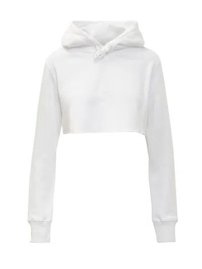 Givenchy 4g Logo Embroidered Crop Hoodie In White