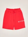 Givenchy Cotton Blend Sweat Shorts In Rosso