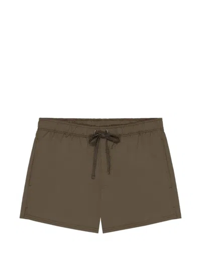 Givenchy Badeshorts Mit  Paris-stickerei In Braun
