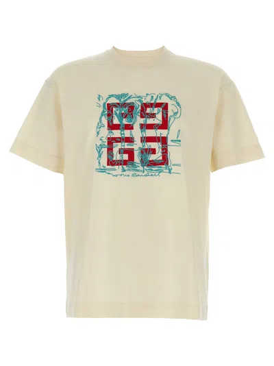 Givenchy Embroidery T Shirt In Sand