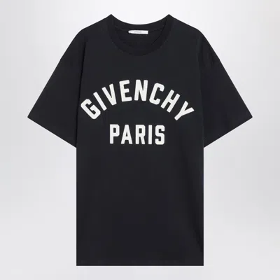 Givenchy Navy Short Sleeved T Shirt With Logo In Black