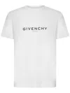 Givenchy White Crewneck T-shirt With Logo Print In Cotton Man In White