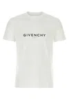 Givenchy White Crewneck T-shirt With Logo Print In Cotton Man In White
