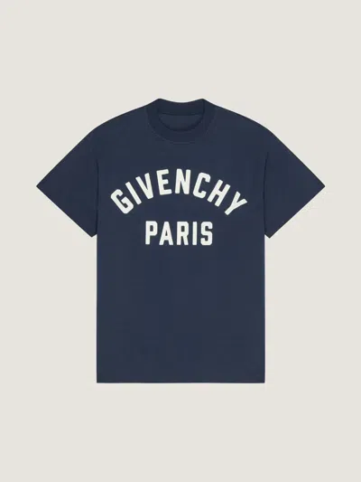Givenchy Logo Applique Boxy T-shirt In Blue