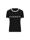 Givenchy Black Crewneck T-shirt With Logo Lettering On The Front And 4g Logo On The Rear In Cotton S