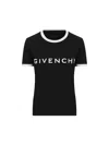 Givenchy Black Crewneck T-shirt With Logo Lettering On The Front And 4g Logo On The Rear In Cotton S In Black