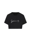 Givenchy Signature Logo Cropped T-shirt In Black