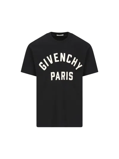 Givenchy Paris Embroidery Cotton T-shirt Clothing In Black
