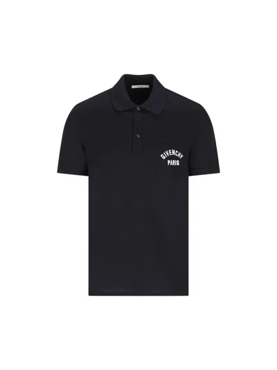 Givenchy Shirt Chest Pocket Polo Collar Short Sleeves In Black