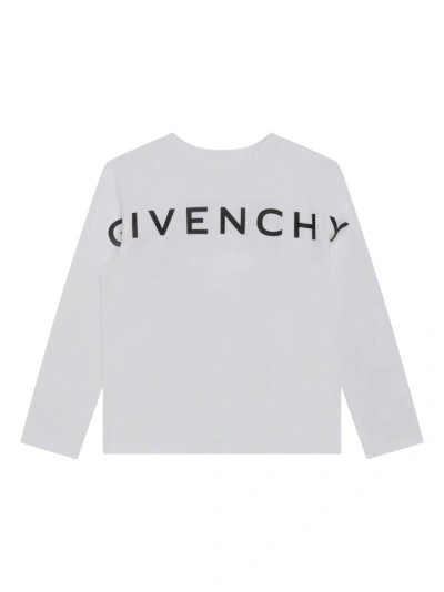 Givenchy Kids'  T-shirt Bianca In Jersey Di Cotone Bambino In Bianco