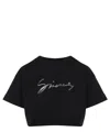 Givenchy Signature Logo Cropped T-shirt In Black