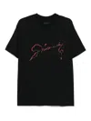 Givenchy Black Crewneck T-shirt With Logo Lettering On The Front And Maxi Logo Print On The Rear In Cotton Ma In Black