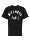 Givenchy Men Black Crewneck T-shirt With Maxi Logo Lettering On The Front In Cotton Man In Black